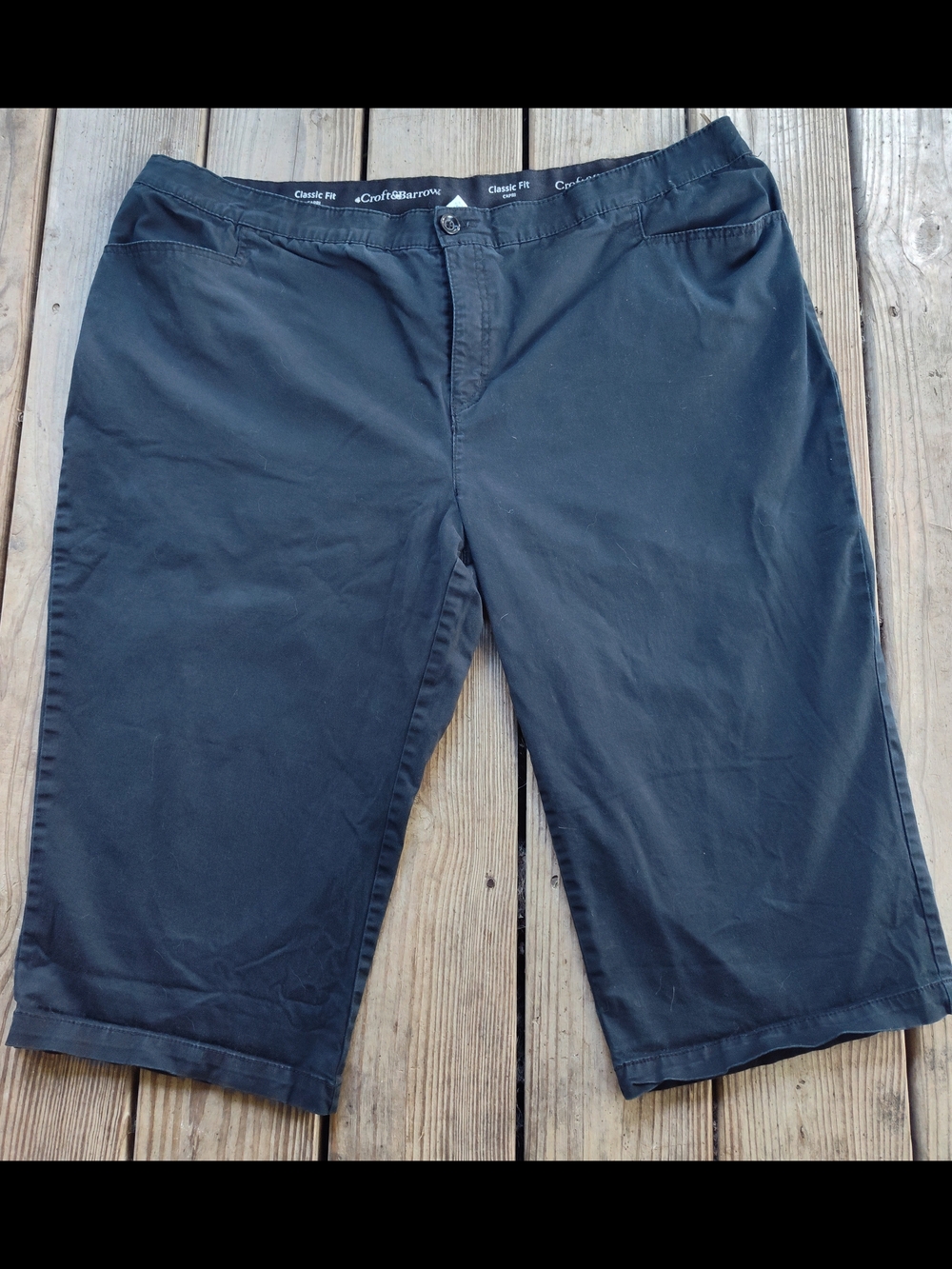 croft & Barrow Black Women's Classic Fit Bermuda Capris Size 20W